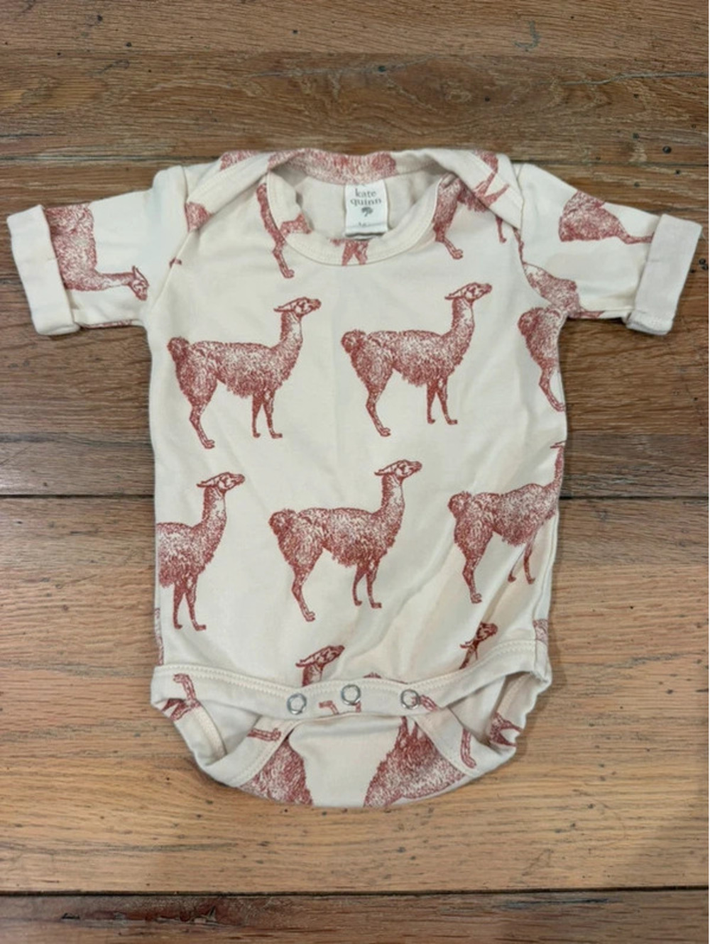 Kate Quinn Bamboo Llama Print Short Sleeve Bodysuit Size 3-6 months